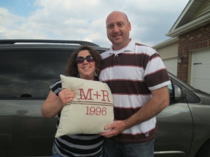 Speaking of pillows, I gave my niece + her husband their own custom pillow on Easter.